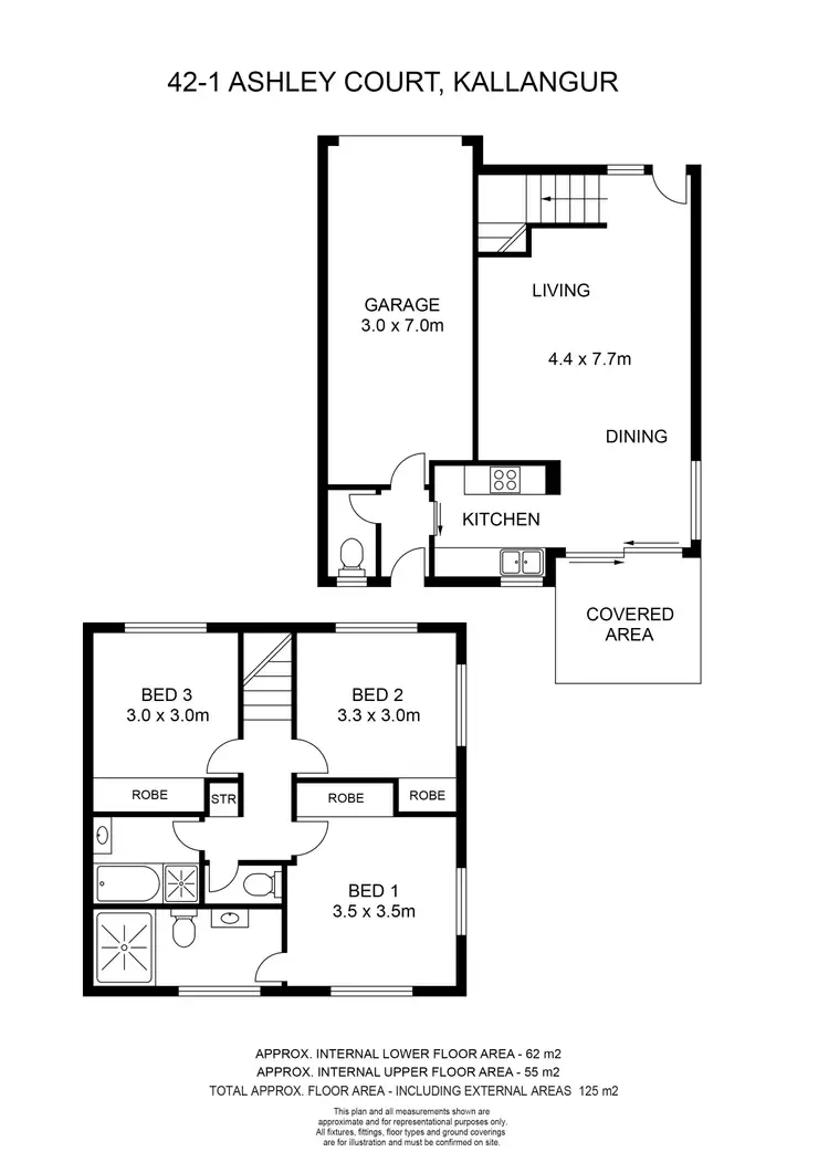 Floorplan of Homely townhouse listing, 42/1 Ashley Court, Kallangur QLD 4503