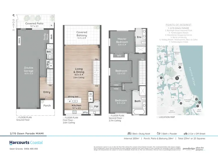 Floorplan of Homely semi-detached listing, 2/70 Dawn Parade, Miami QLD 4220