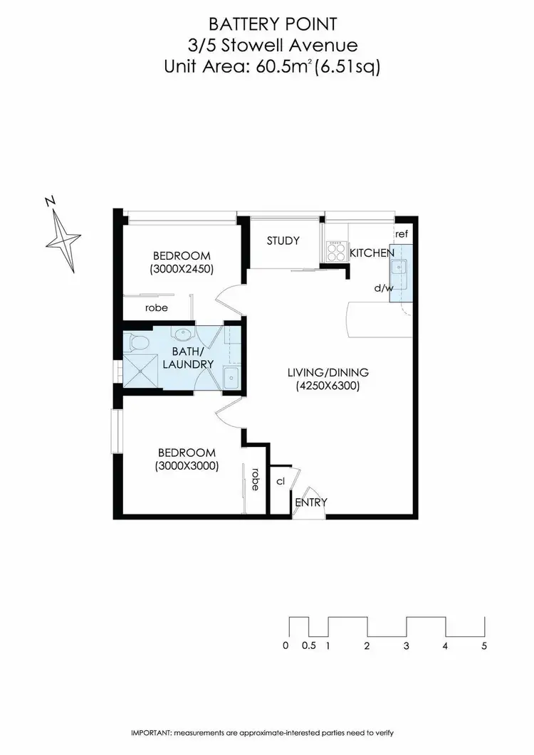 Floorplan of Homely apartment listing, 3/5 Stowell Avenue, Battery Point TAS 7004