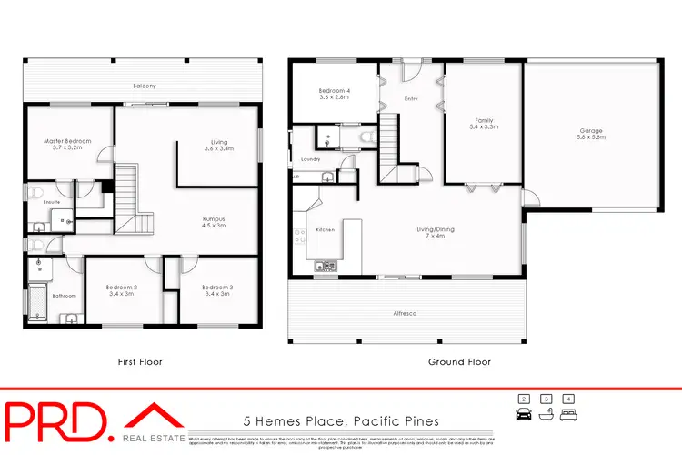 Floorplan of Homely house listing, 5 Hemes Close, Pacific Pines QLD 4211