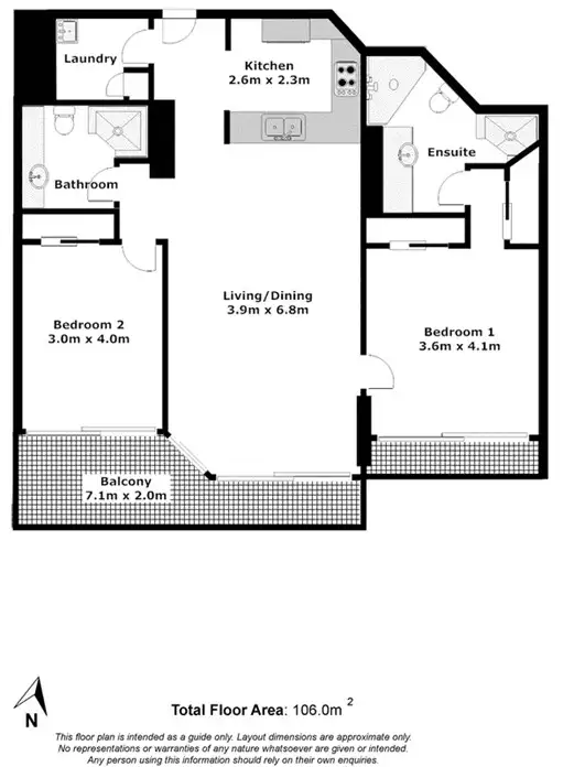 Floorplan of Homely apartment listing, 82/32 Macrossan Street, Brisbane City QLD 4000