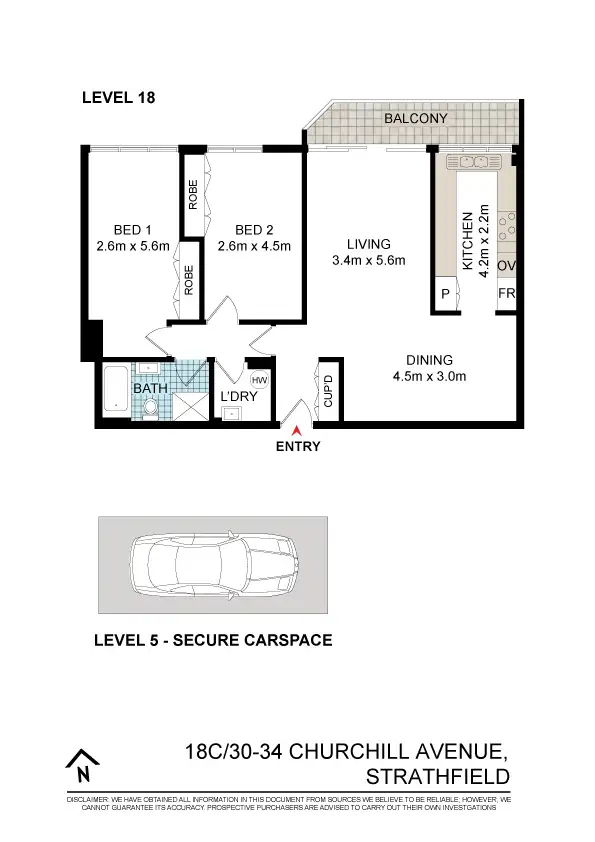 Floorplan of Homely house listing, 18C/30-34 CHURCHILL AVENUE, Strathfield NSW 2135
