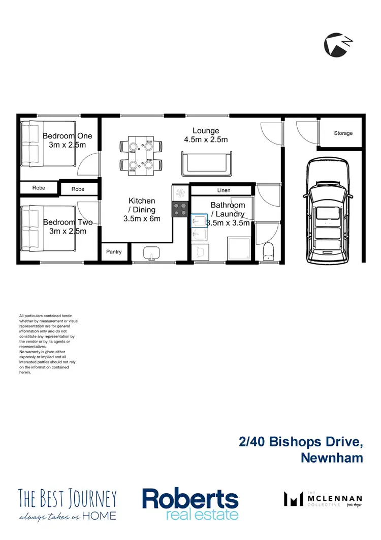 Floorplan of Homely unit listing, 2/40 Bishops Drive, Newnham TAS 7248