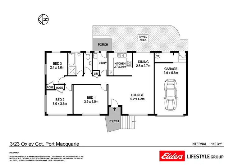 Floorplan of Homely villa listing, 3/23 Oxley Crescent, Port Macquarie NSW 2444
