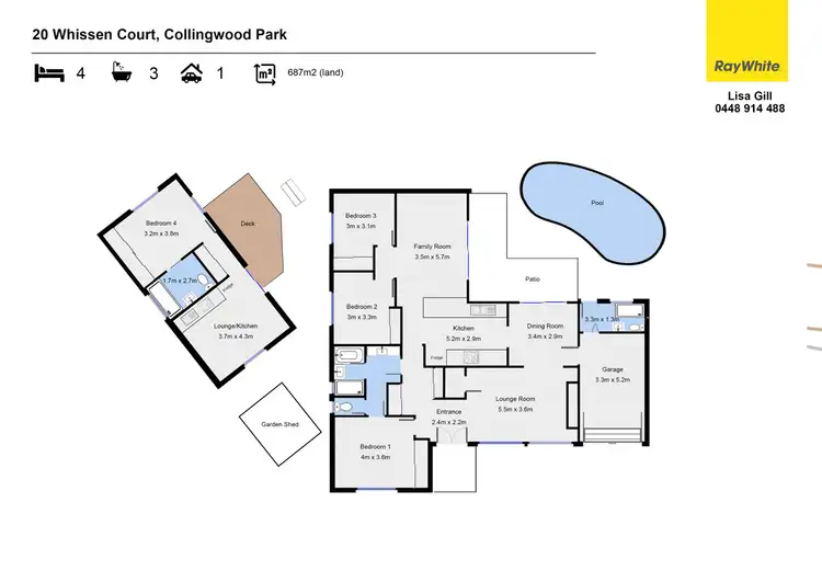 Floorplan of Homely house listing, 20 Whissen Court, Collingwood Park QLD 4301
