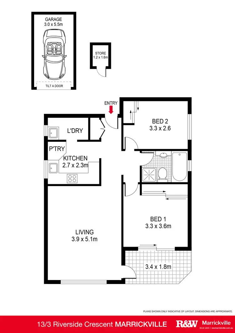 Floorplan of Homely unit listing, 13/3 Riverside Crescent, Marrickville NSW 2204