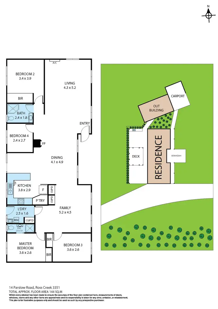 Floorplan of Homely house listing, 14 Parslow Road, Ross Creek VIC 3351