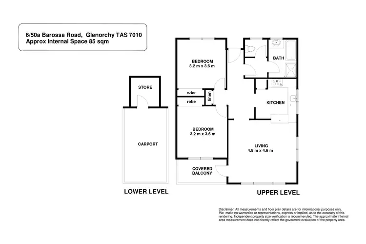 Floorplan of Homely unit listing, 6/50a Barossa Road, Glenorchy TAS 7010