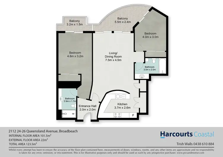 Floorplan of Homely apartment listing, 2112/24-26 Queensland Avenue, Broadbeach QLD 4218