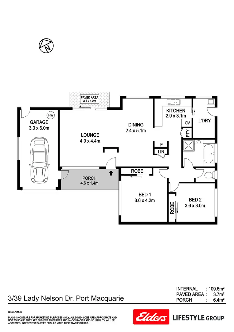 Floorplan of Homely villa listing, 3/39 Lady Nelson Drive, Port Macquarie NSW 2444