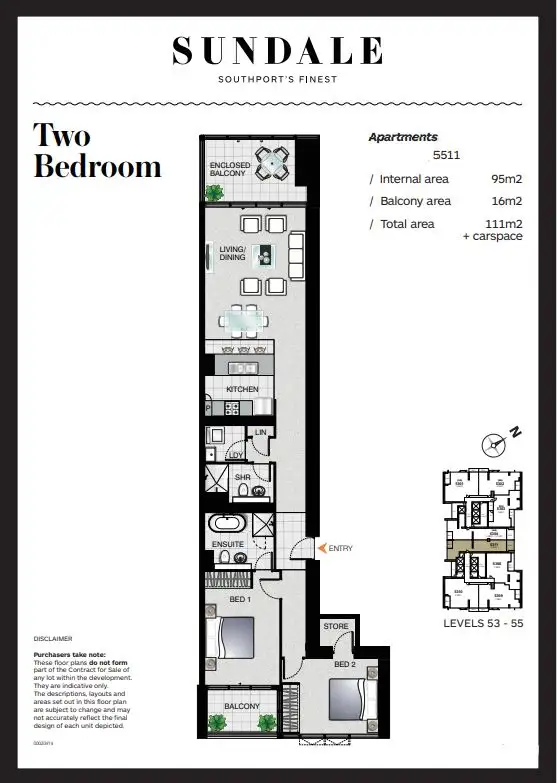 Floorplan of Homely apartment listing, 5511/2 Como Crescent, Southport QLD 4215