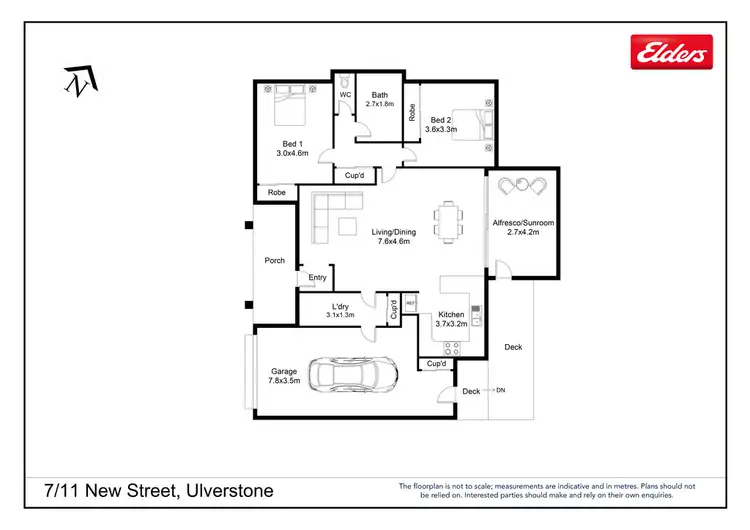 Floorplan of Homely unit listing, Unit 7/11 New Street, Ulverstone TAS 7315