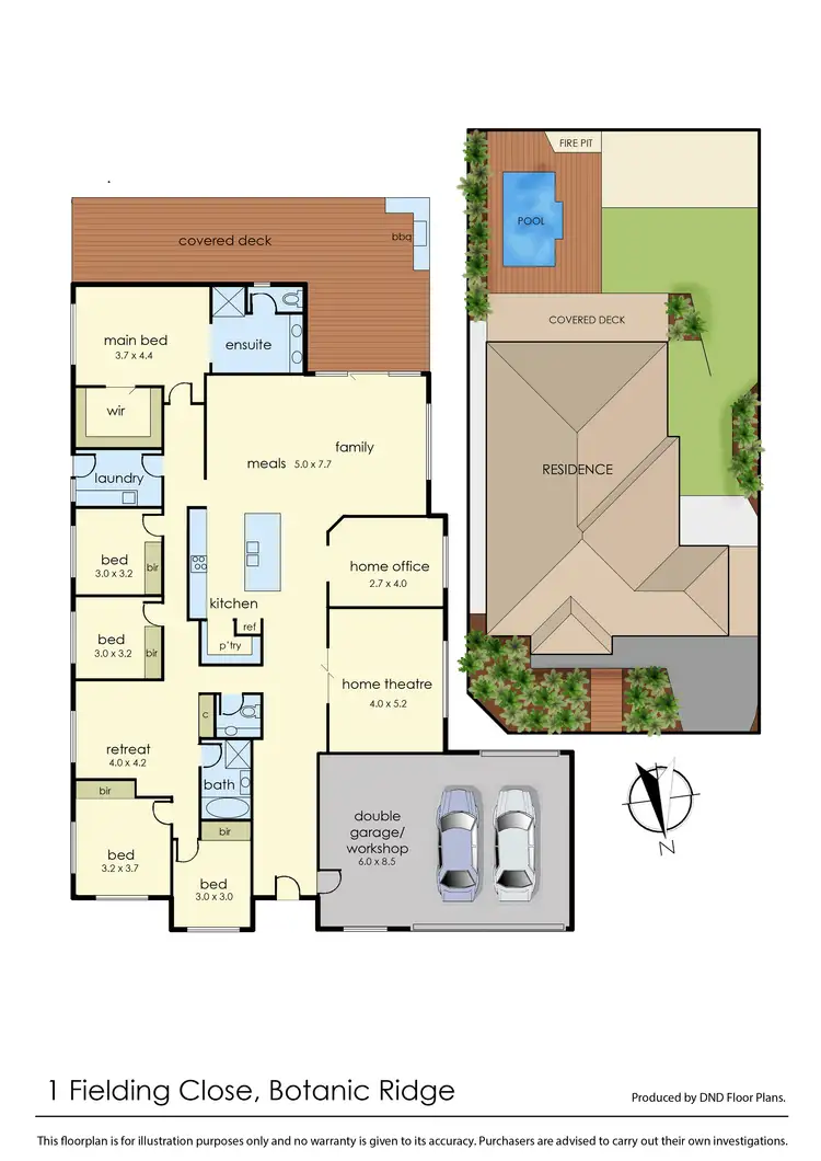 Floorplan of Homely house listing, 1 Fielding Close, Botanic Ridge VIC 3977