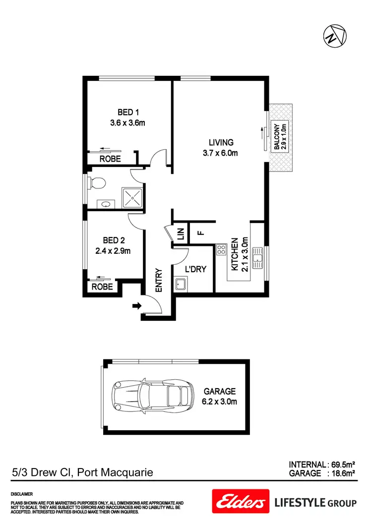 Floorplan of Homely unit listing, 5/3 Drew Close, Port Macquarie NSW 2444