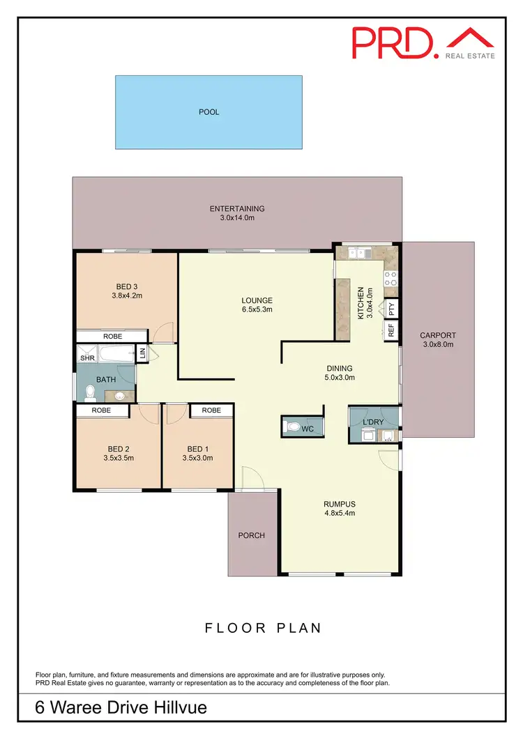 Floorplan of Homely house listing, 6 Waree Drive, Tamworth NSW 2340