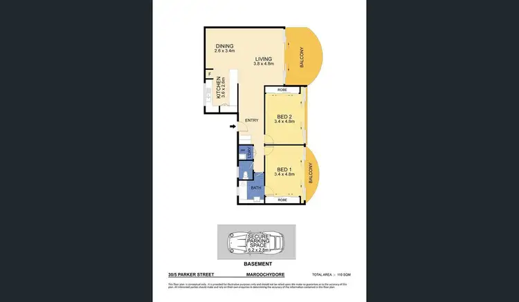 Floorplan of Homely unit listing, 30/5-13 Parker St - Kalua, Maroochydore QLD 4558