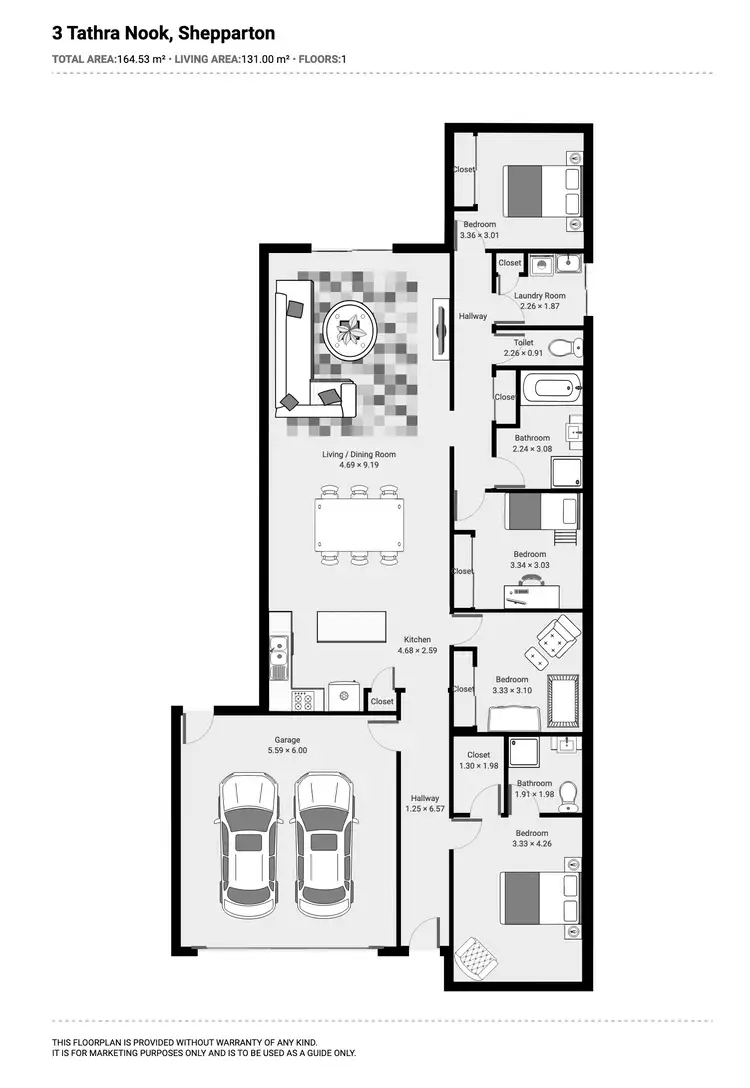 Floorplan of Homely house listing, 3 Tathra Nook, Shepparton North VIC 3631