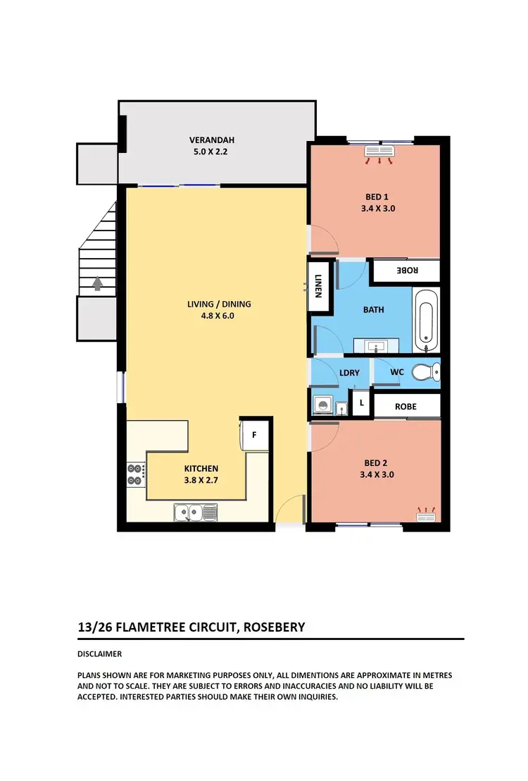 Floorplan of Homely unit listing, 13/26 Flametree Circuit, Rosebery NT 832