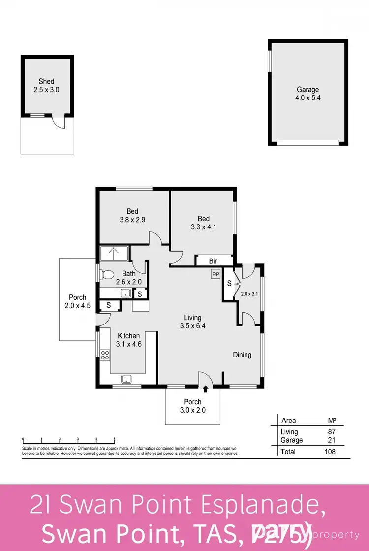 Floorplan of Homely house listing, 21 Swan Point Esplanade, Swan Point TAS 7275