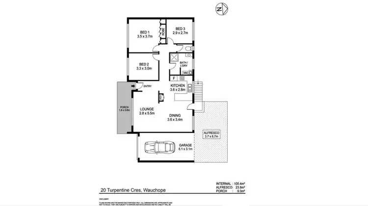 Floorplan of Homely house listing, 20 Turpentine Crescent, Wauchope NSW 2446