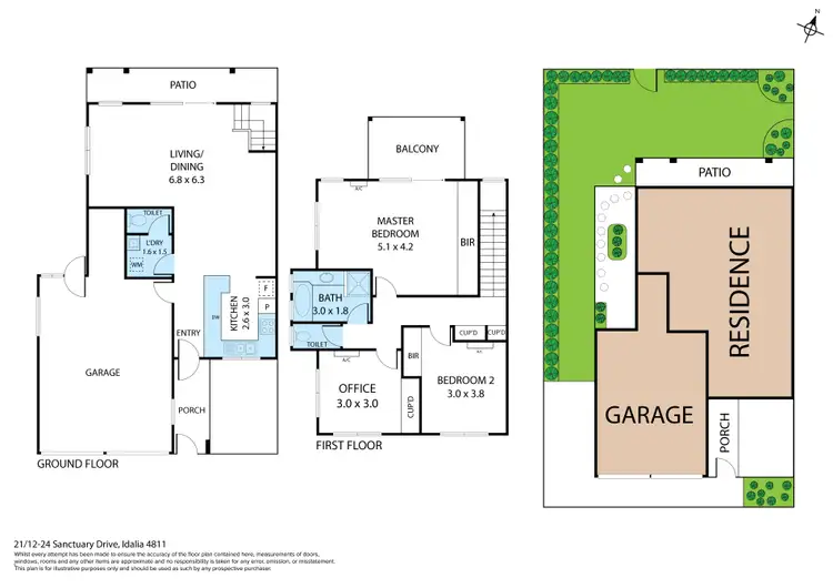 Floorplan of Homely unit listing, 21/12-24 Sanctuary Drive, Idalia QLD 4811