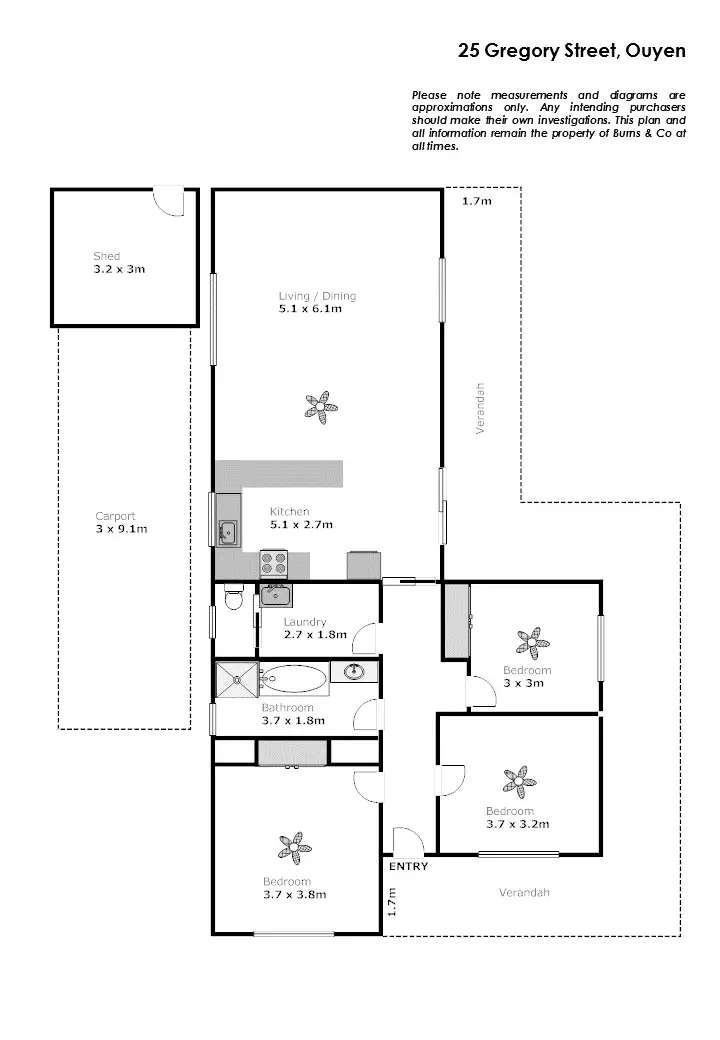 Floorplan of Homely house listing, 25 Gregory Street, Ouyen VIC 3490