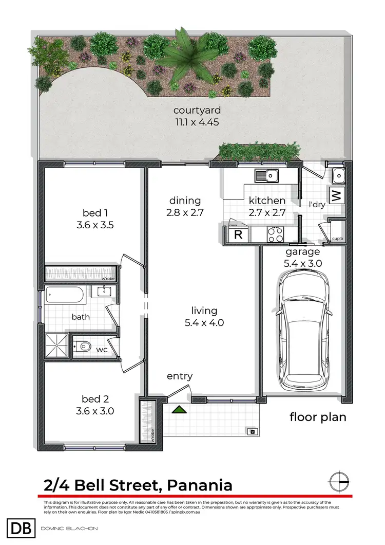 Floorplan of Homely villa listing, 2/4 Bell Street, Panania NSW 2213