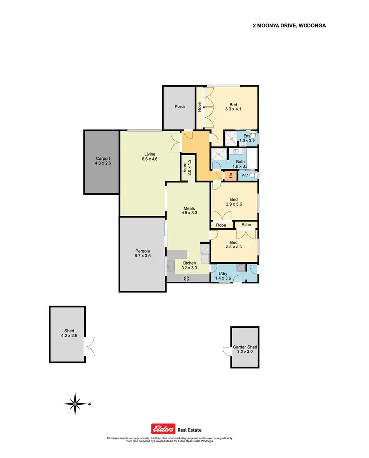 Floorplan of Homely house listing, 2 Moonya Drive, Wodonga VIC 3690