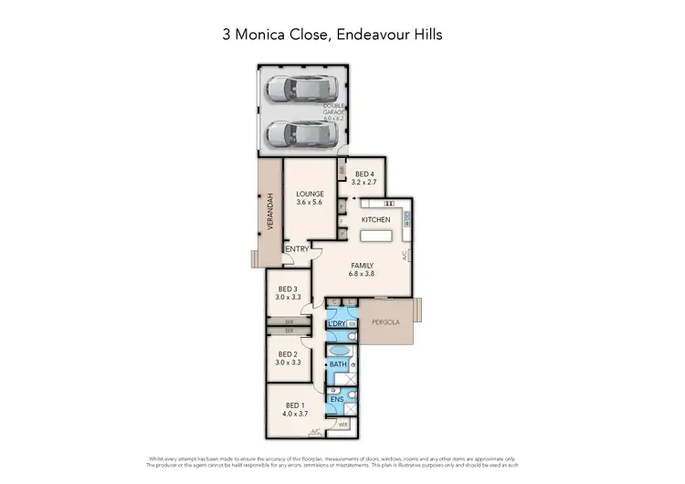 Floorplan of Homely house listing, 3 Monica Close, Endeavour Hills VIC 3802