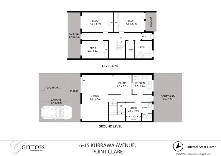 Floorplan of Homely townhouse listing, 6/15 Kurrawa Avenue, Point Clare NSW 2250