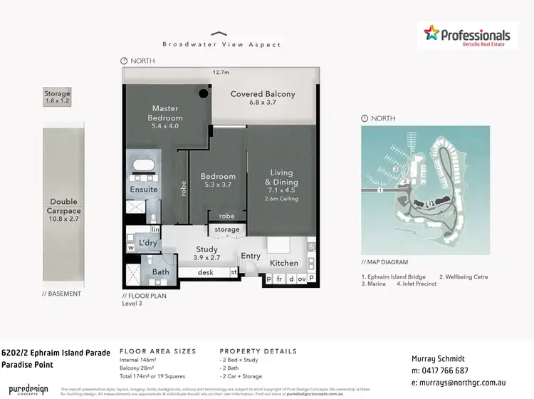 Floorplan of Homely apartment listing, 6202 Ephraim Island, Paradise Point QLD 4216