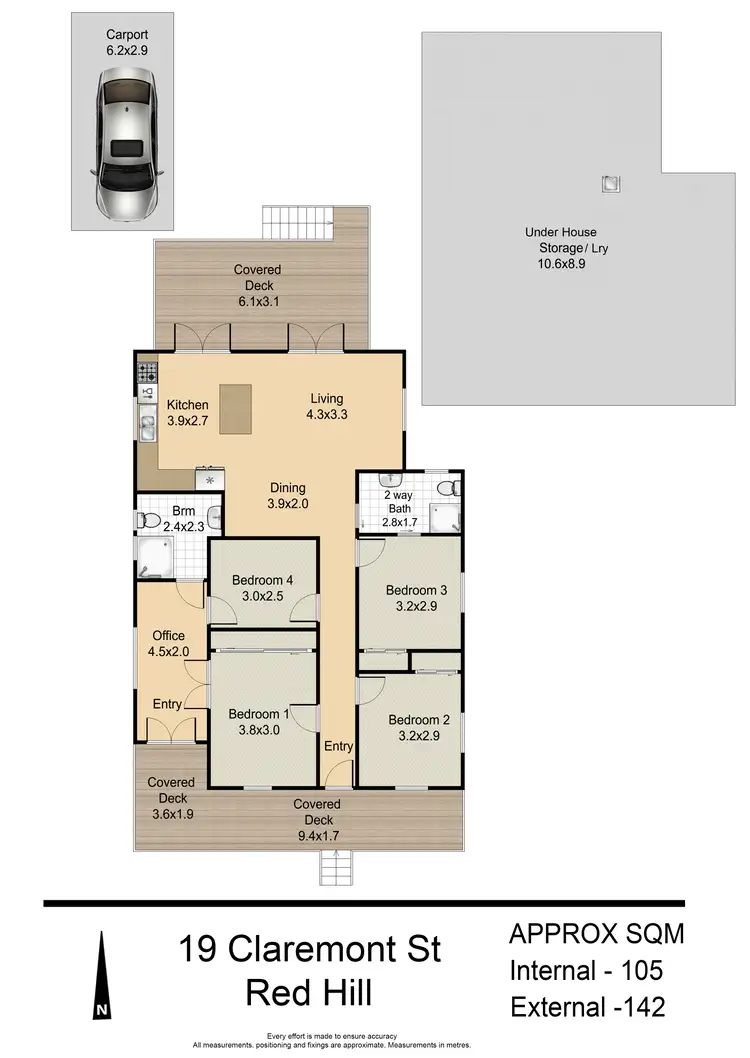 Floorplan of Homely house listing, 19 Claremont Street, Red Hill QLD 4059