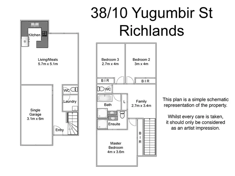 Floorplan of Homely townhouse listing, 38/10 Yugumbir Street, Richlands QLD 4077