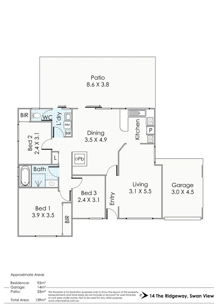 Floorplan of Homely house listing, 14 The Ridgeway, Swan View WA 6056