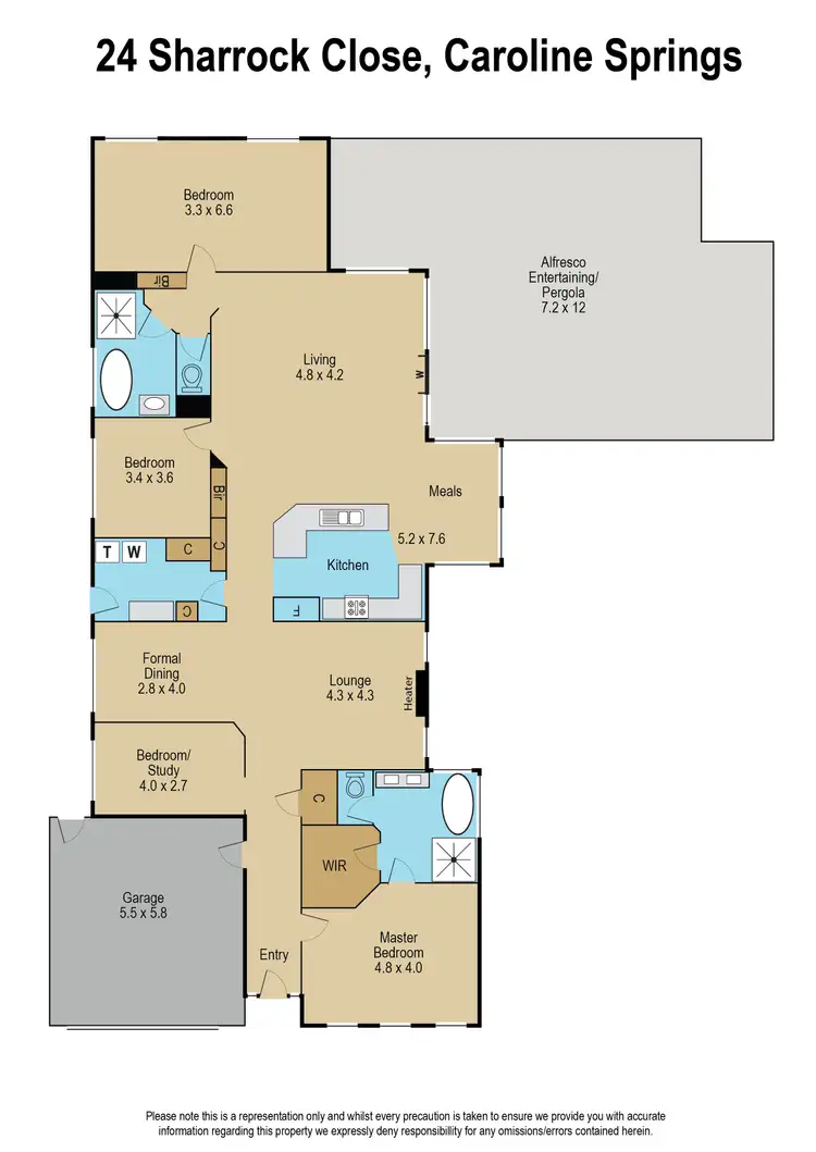 Floorplan of Homely house listing, 24 Sharrock Close, Caroline Springs VIC 3023