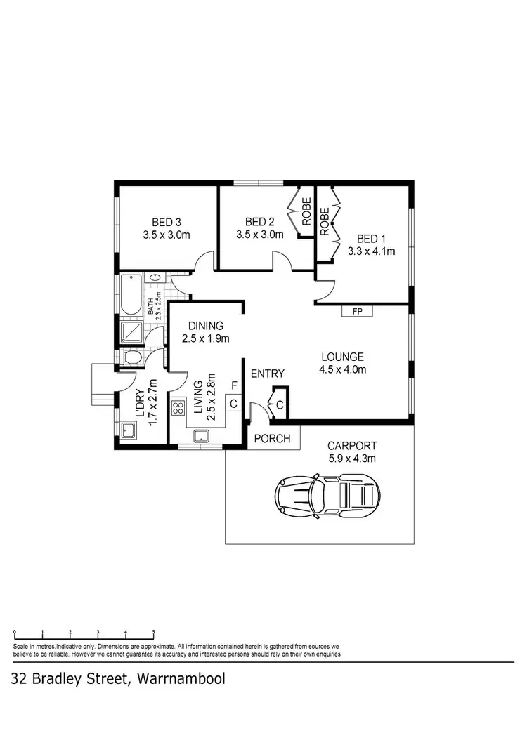 Floorplan of Homely house listing, 32 BRADLEY STREET, Warrnambool VIC 3280