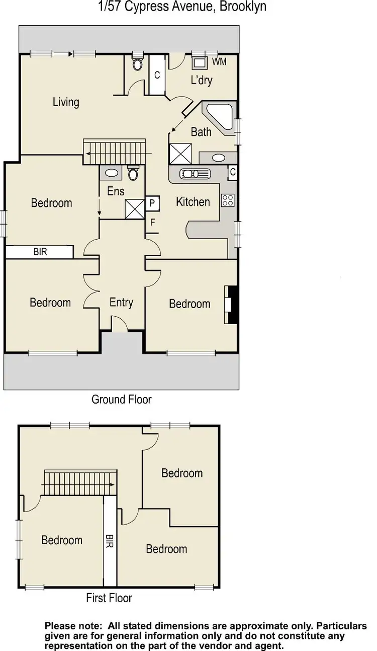 Floorplan of Homely townhouse listing, 1/57 Cypress Avenue, Brooklyn VIC 3012