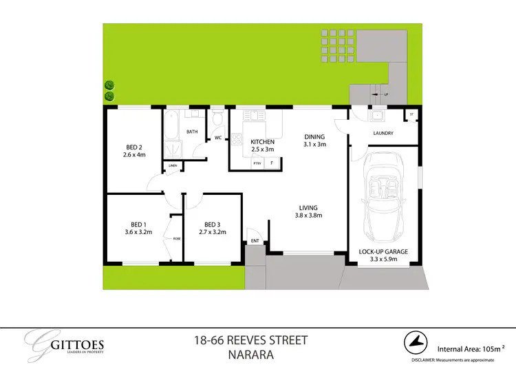 Floorplan of Homely villa listing, 18/66 Reeves Street, Narara NSW 2250