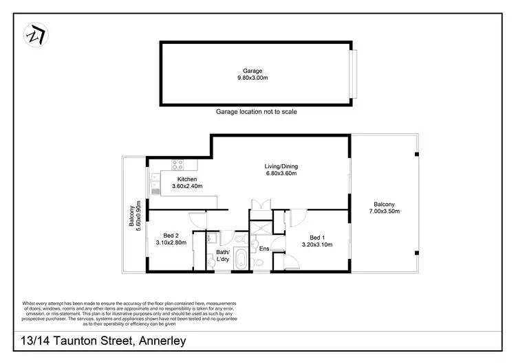 Floorplan of Homely unit listing, 13/14 Taunton St, Annerley QLD 4103