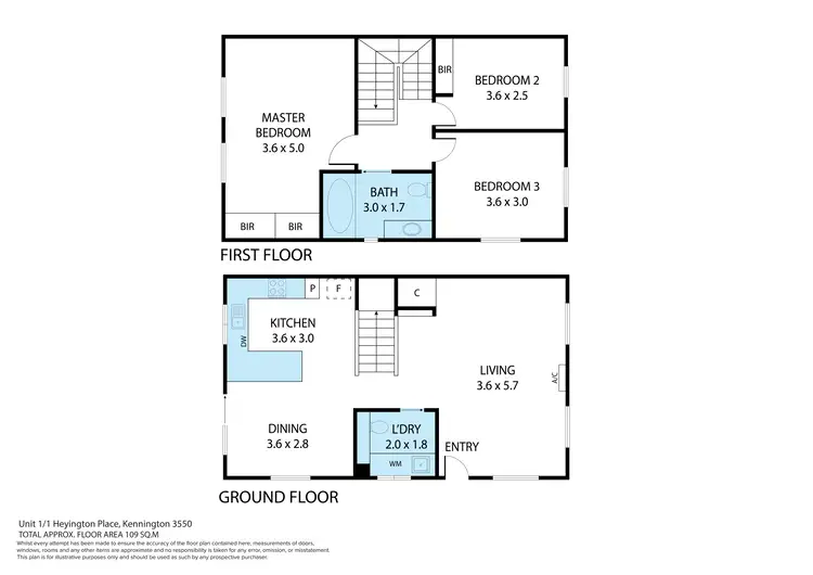 Floorplan of Homely house listing, 1/1 Heyington Place, Kennington VIC 3550