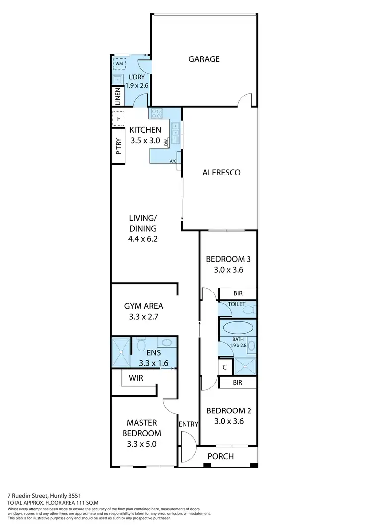 Floorplan of Homely house listing, 7 Ruedin Street, Huntly VIC 3551