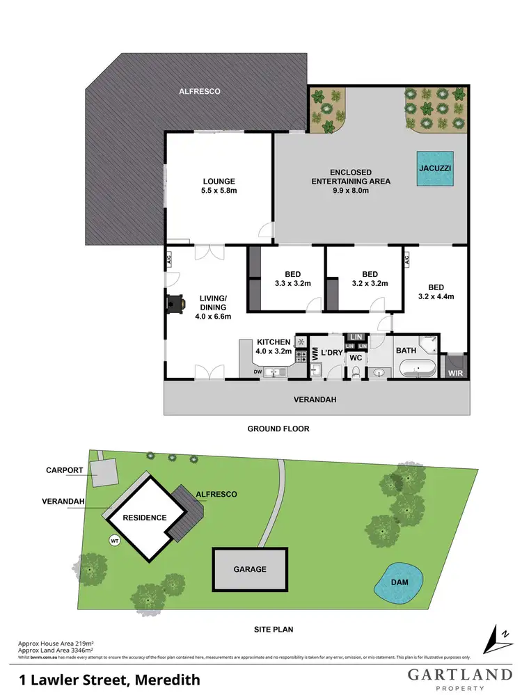 Floorplan of Homely house listing, 1 Lawler Street, Meredith VIC 3333