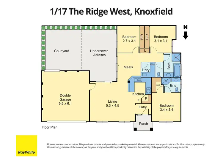 Floorplan of Homely unit listing, 1/17 The Ridge West, Knoxfield VIC 3180