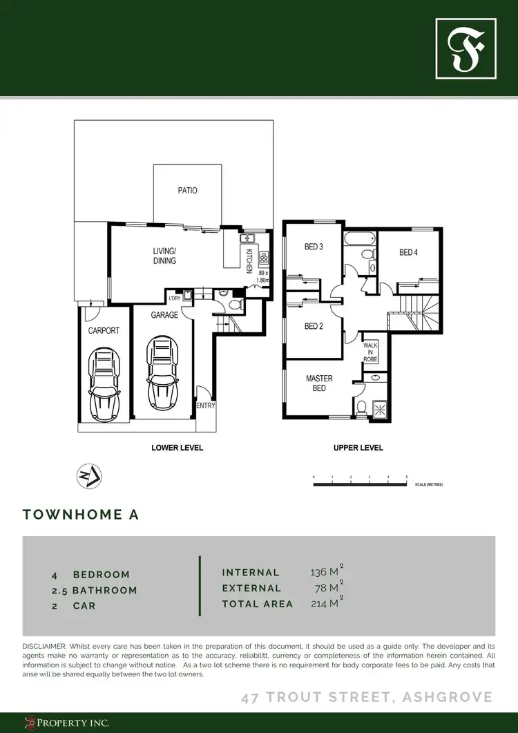 Floorplan of Homely townhouse listing, A&B/47 Trout Street, Ashgrove QLD 4060