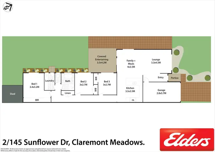 Floorplan of Homely semi-detached listing, 2/145 Sunflower Drive, Claremont Meadows NSW 2747