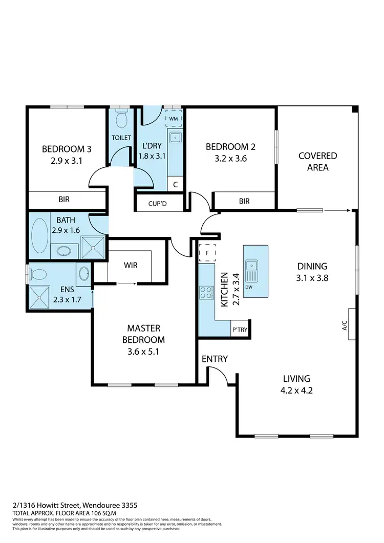 Floorplan of Homely house listing, 2/1316 Howitt Street, Wendouree VIC 3355