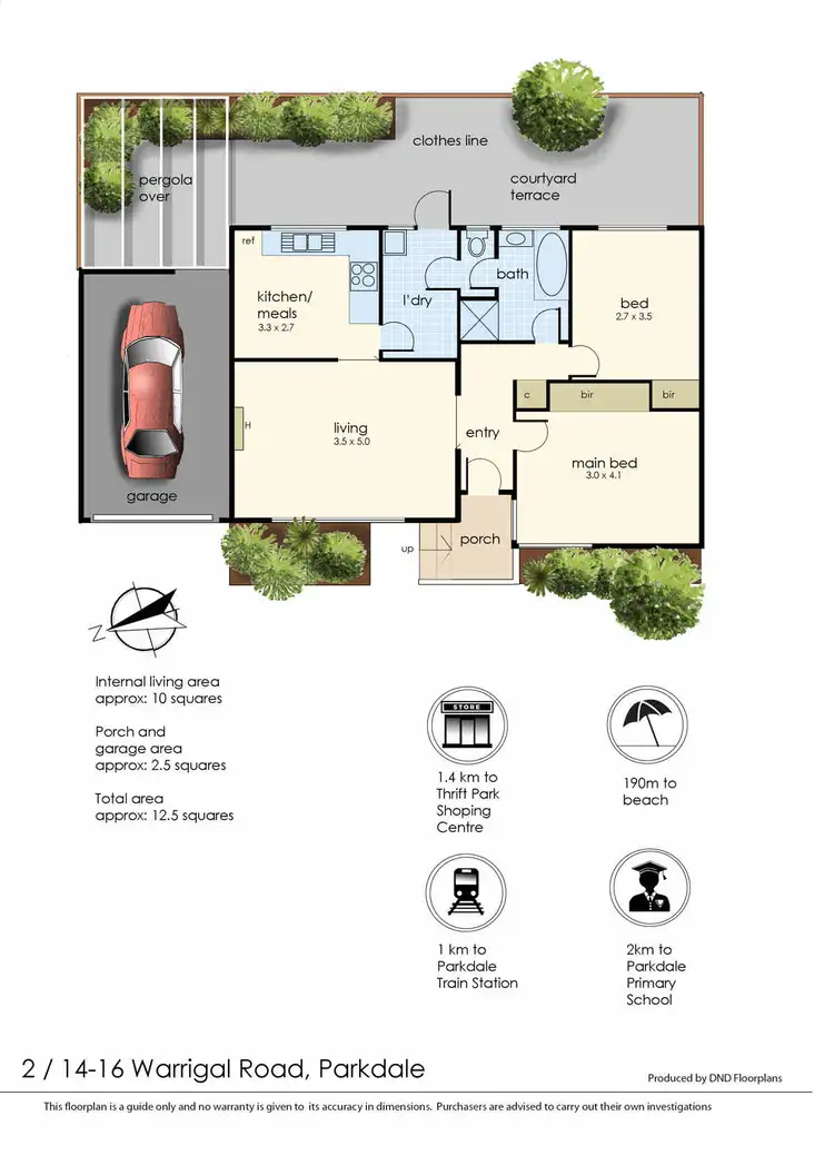 Floorplan of Homely unit listing, 2/14-16 Warrigal Road, Parkdale VIC 3195