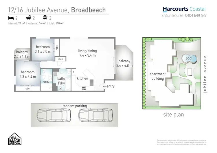 Floorplan of Homely apartment listing, 12/16 Jubilee Avenue, Broadbeach QLD 4218