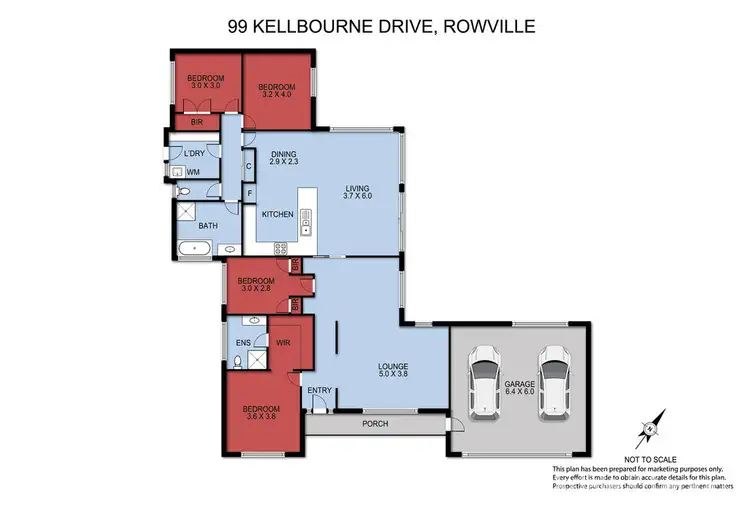Floorplan of Homely house listing, 99 Kellbourne Drive, Rowville VIC 3178
