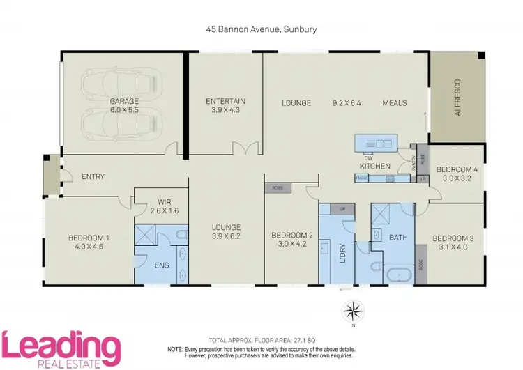 Floorplan of Homely house listing, 45 Bannon Avenue, Sunbury VIC 3429